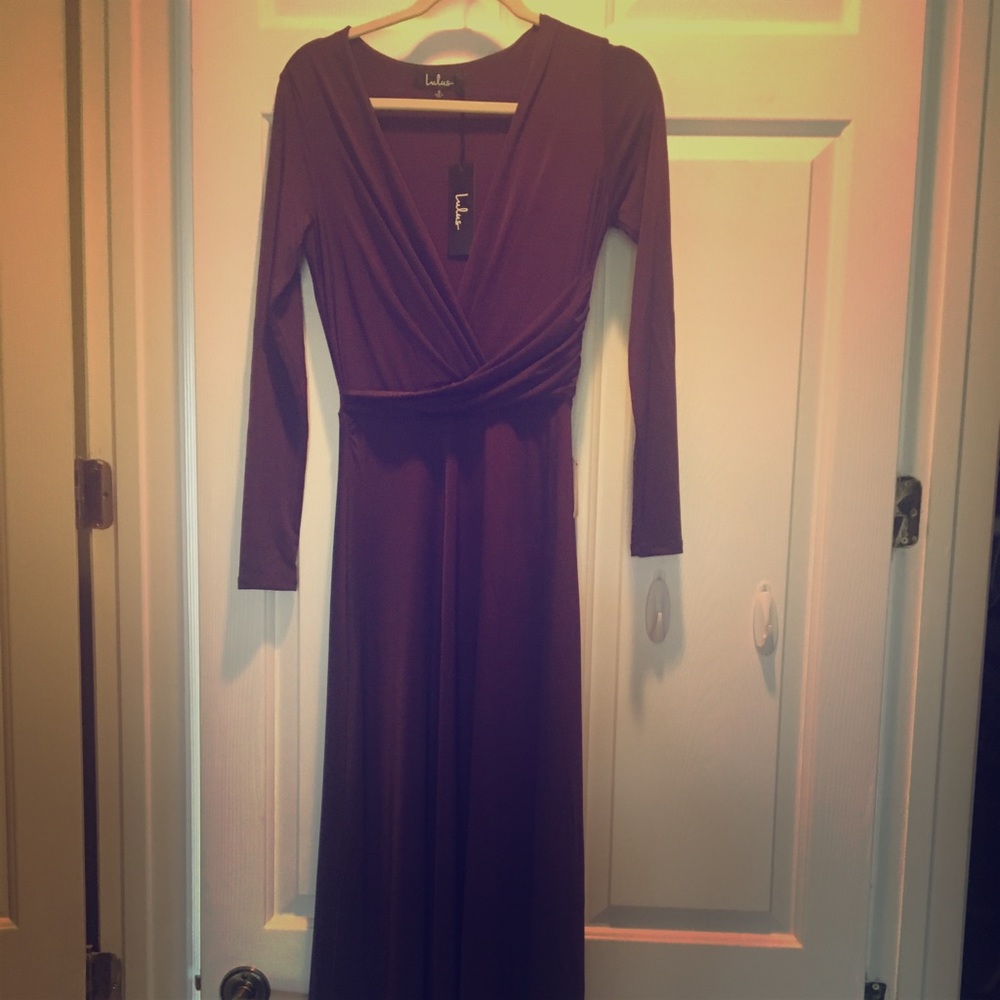 Lulus Plum Purple Long Sleeve Maxi Dress - Tags on